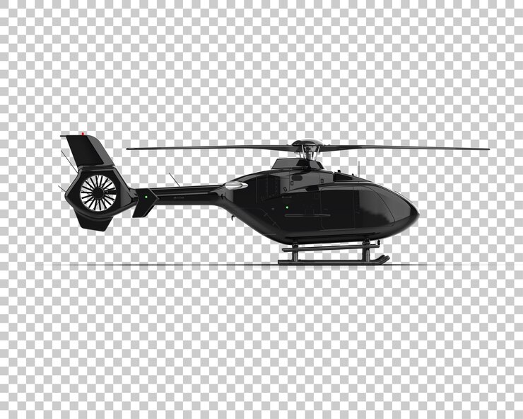 PSD helicopter isolated on background 3d rendering illustration