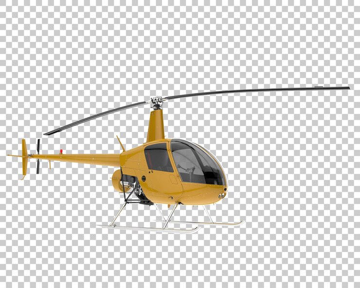 PSD helicopter on transparent background. 3d rendering - illustration