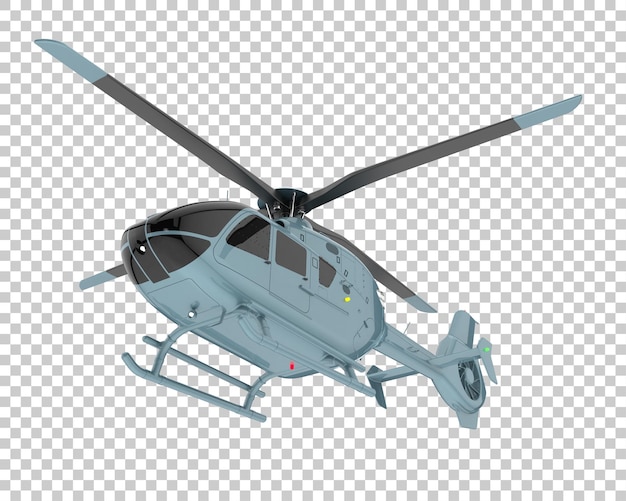 Helicopter on transparent background. 3d rendering - illustration