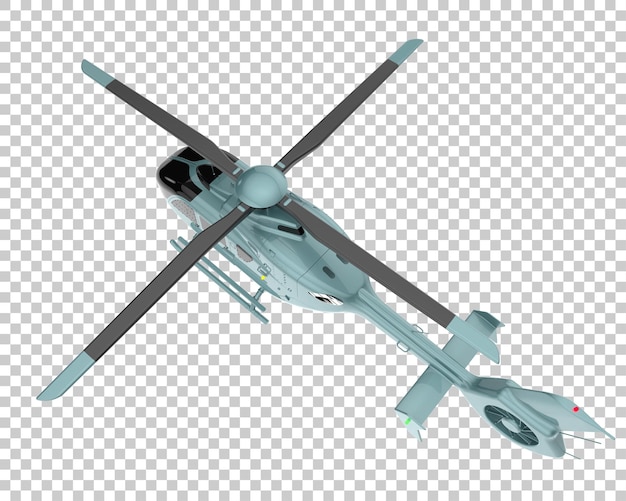 PSD helicopter on transparent background. 3d rendering - illustration