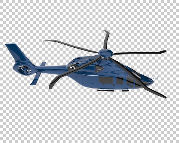 Helicopter on transparent background. 3d rendering - illustration