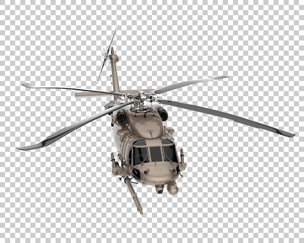 PSD helicopter on transparent background. 3d rendering - illustration