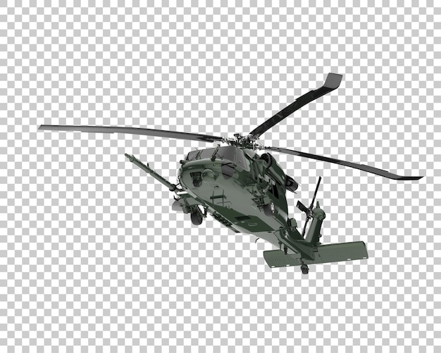 PSD helicopter on transparent background. 3d rendering - illustration