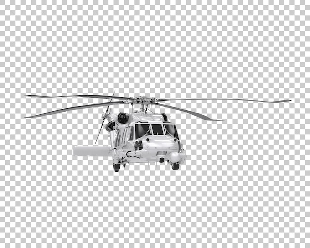 PSD helicopter on transparent background. 3d rendering - illustration