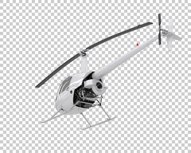 Helicopter on transparent background. 3d rendering - illustration