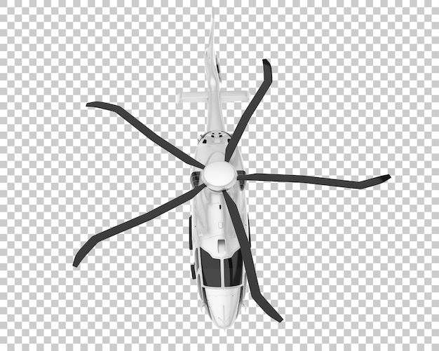 PSD helicopter on transparent background 3d rendering illustration