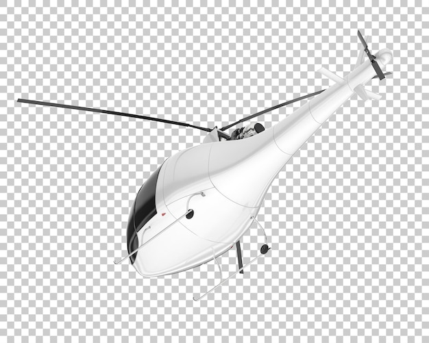 Helicopter on transparent background 3d rendering illustration