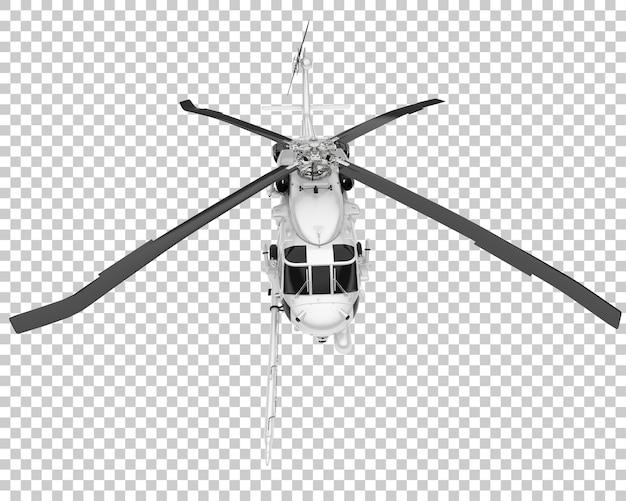 PSD helicopter on transparent background 3d rendering illustration