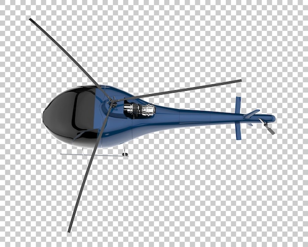 PSD helikopter op transparante achtergrond. 3d-rendering - illustratie