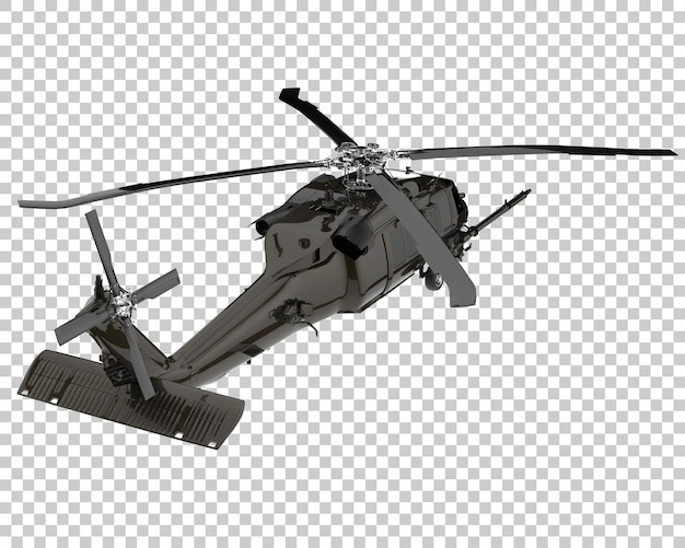 Helikopter op transparante achtergrond. 3d-rendering - illustratie