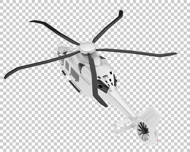 PSD helikopter op transparante achtergrond 3d rendering illustratie