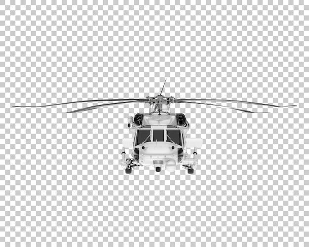 Helikopter op transparante achtergrond 3d rendering illustratie