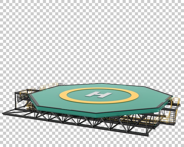 PSD helipad isolated on transparent background 3d rendering illustration