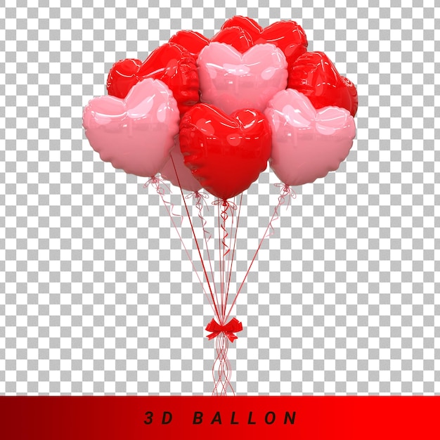 PSD palloncini di elio in colori pastello morbidi matrimonio di san valentino e palloncino di compleanno rendering 3d