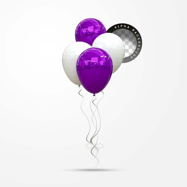 Helium balloons in soft pastel colours valentine's day wedding and birthday balloon 3d rendering