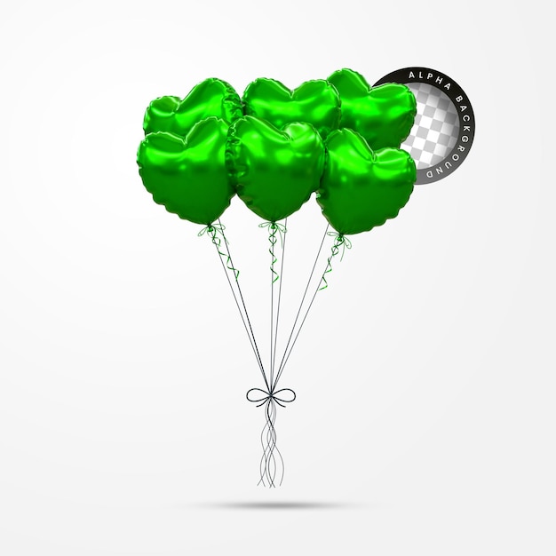 PSD heliumballen in zachte pastelkleuren valentijnsdag bruiloft en verjaardag ballon 3d rendering