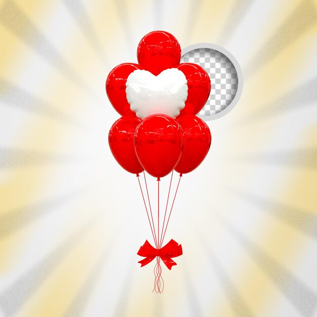 PSD heliumballen in zachte pastelkleuren valentijnsdag bruiloft en verjaardag ballon 3d rendering