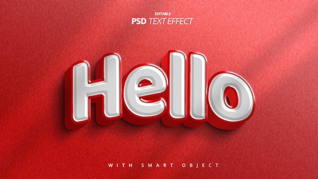 Hello 3d cute text effect template design
