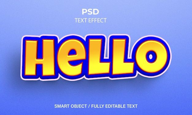 hello 3d editable text effect style template
