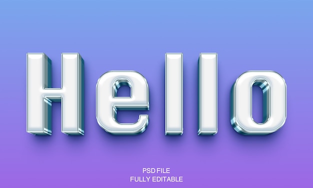 hello 3d logo editable text psd