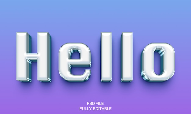 PSD hello 3d logo editable text psd