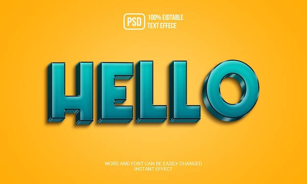 Hello 3d style text effect