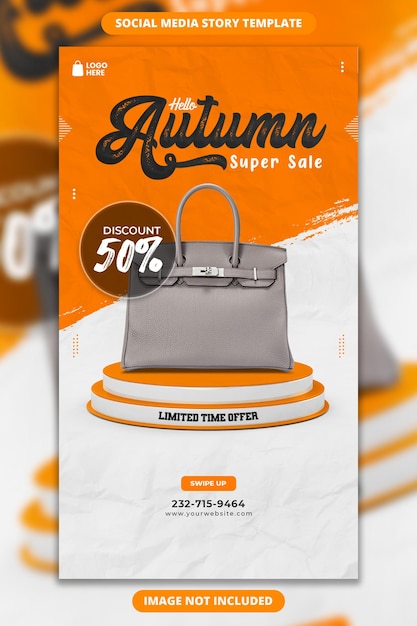 Hello autumn product sale facebook and instagram story template