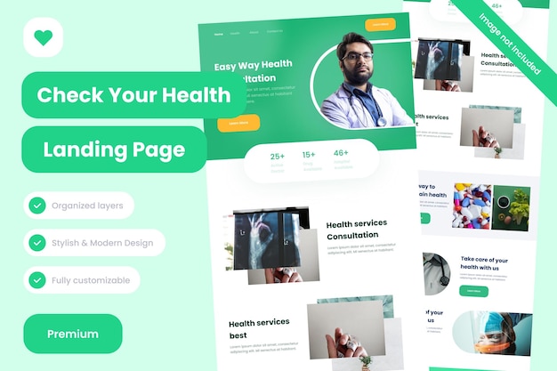 PSD hello doctor landing pages website template