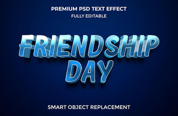 Шаблон текстового эффекта hello friendship day