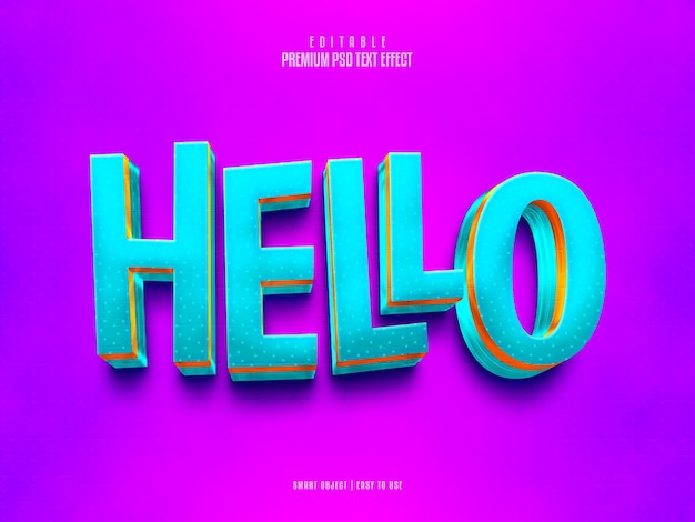 Hello fully editable premium psd text effect