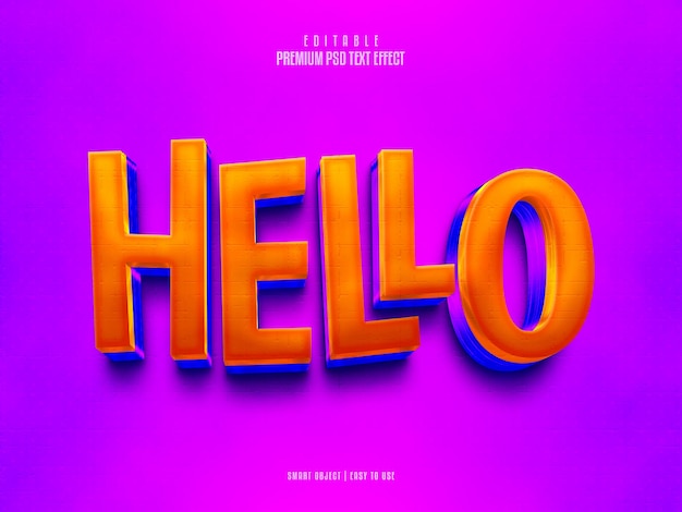 PSD hello fully editable premium psd text effect