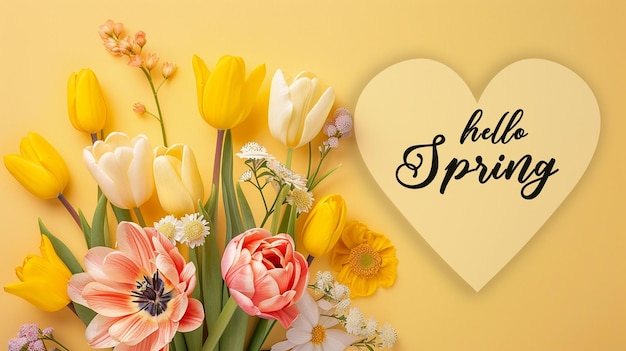 PSD hello spring card