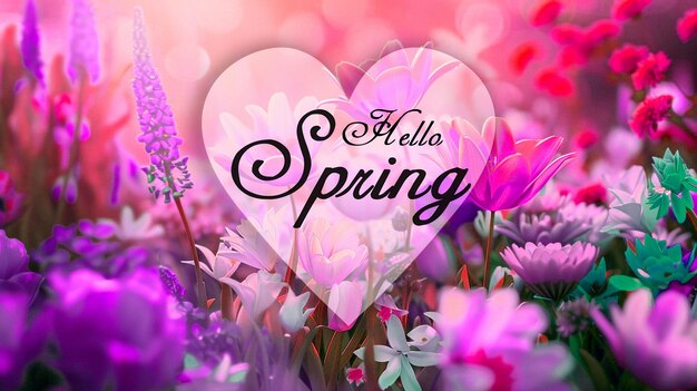 PSD hello spring card