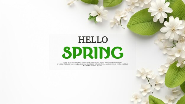 PSD hello spring floral background