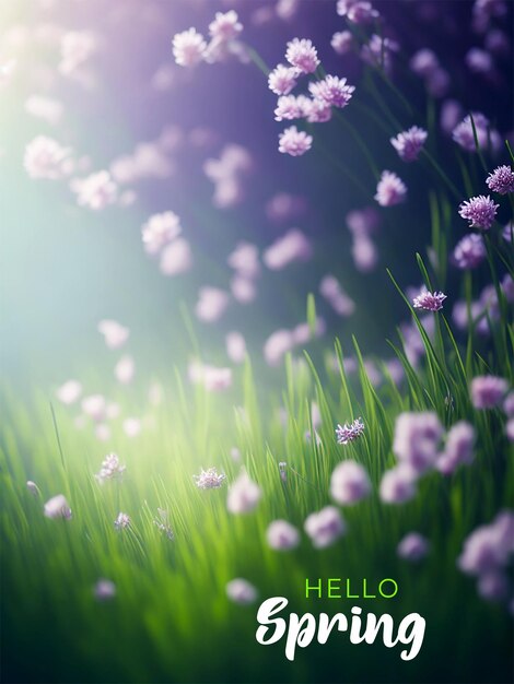 Hello spring natural background