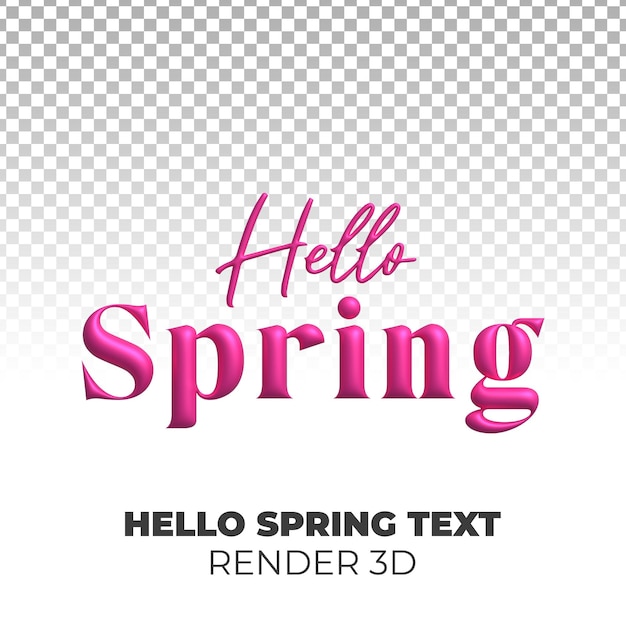 PSD hello spring text 3d render