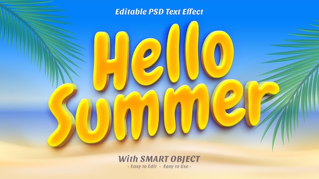 Hello summer 3d text style effect