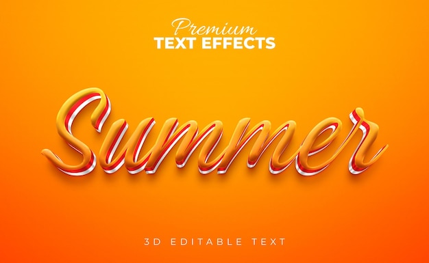 PSD hello summer 3d yellow color text effects