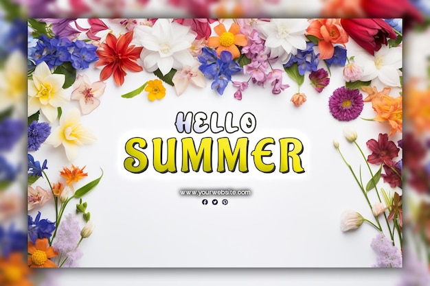 Hello Summer Background Dla Postów W Mediach Społecznościowych