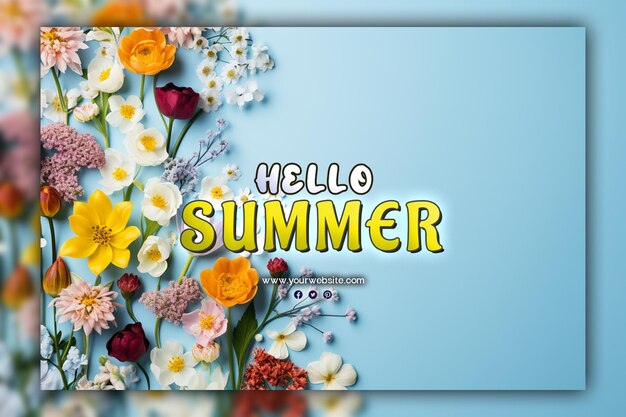 Hello Summer Background Dla Postów W Mediach Społecznościowych