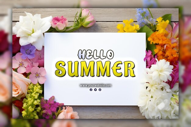 Hello Summer Background Dla Postów W Mediach Społecznościowych