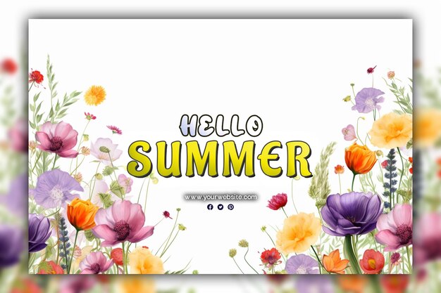 Hello Summer Background Dla Postów W Mediach Społecznościowych