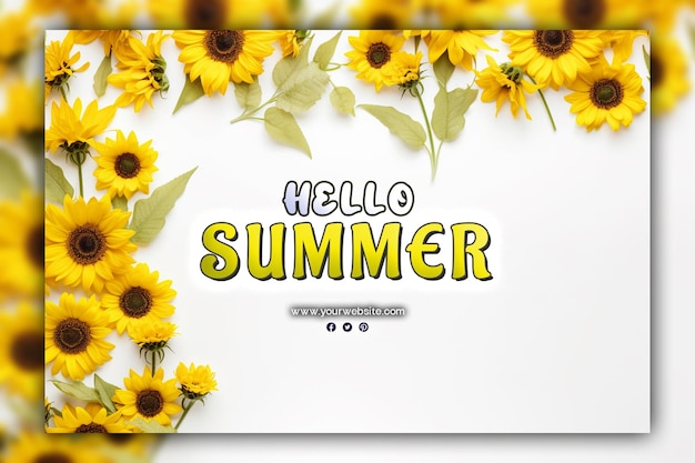 Hello summer background per i post sui social media