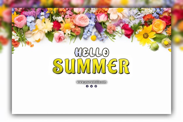 Hello summer background per i post sui social media