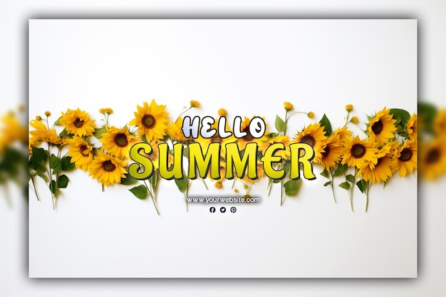 Hello summer background per i post sui social media