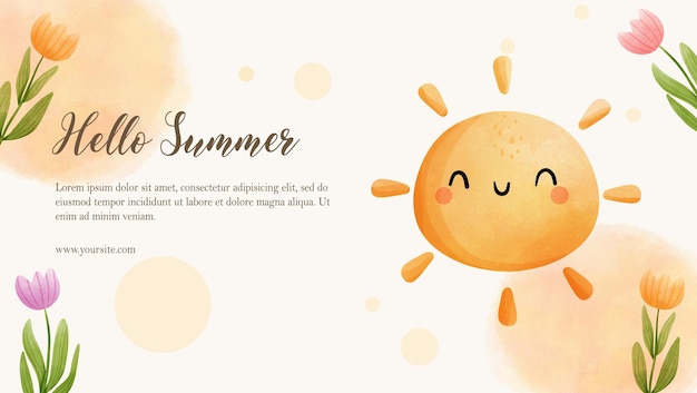 Hello summer banner hello summer template