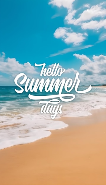 Hello summer days poster Summer beach poster