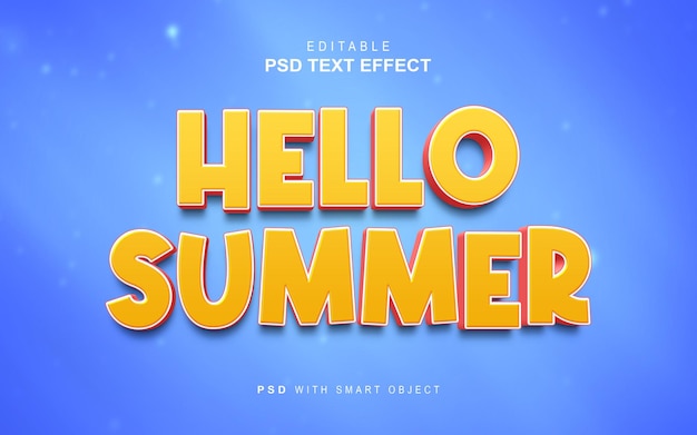 PSD Привет лето текстовый эффект