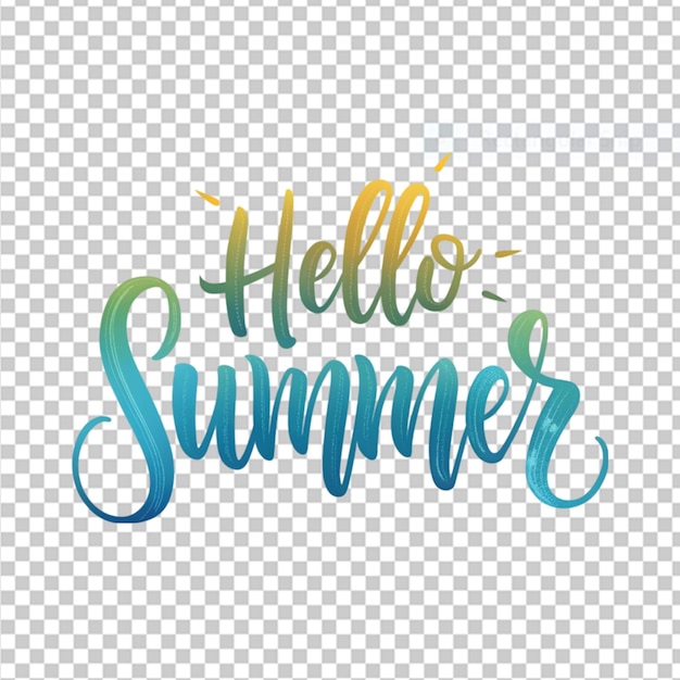 PSD 투명한 배경에 hello summer 텍스트