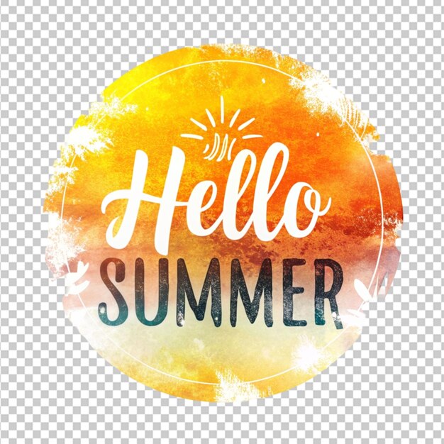 PSD hello summer text png